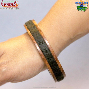 Pulsera de madera sin terminar hecha a mano, joyería de madera al por mayor - Product Image 4