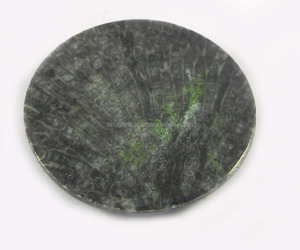 4.63 gms Natural Black Coral Cabochon Round 26mm Gemstone - Product Image 2