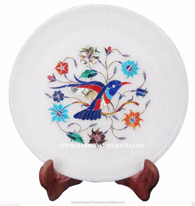 Hermosa placa decorativa con incrustaciones de mármol - Product Image 1