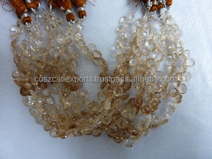 Perles de pierre à micro facettes en forme de goutte de topaze impériale - Product Image 5