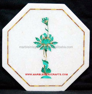 Marble Inlay <b>Table</b> <b>Top</b>, Malachite <b>Stone</b> <b>Table</b> <b>Top</b> - Product Image 1