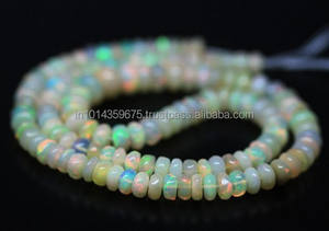 Perles en opale éthiopienne, rondes, blanches et lisses, de très bonne qualité, vente en gros, - Product Image 4