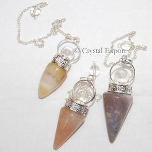 Mix Gemstone Plane Cap Pendulums - Product Image 1