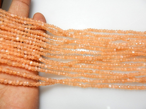 14 ''pêche Micro facettes rondes 3.5MM cristal rose et orange perles de pierre pour bijoux en vrac et élégant - Product Image 5