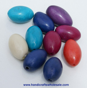 טבעי אגוז Tagua תכשיטי חרוזים בעבודת יד בצבע, אקוודור עבודות יד - Product Image 1
