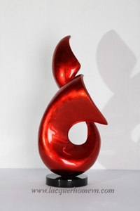 ประติมากรรมโพลีเรซิ่นเคลือบแล็กเกอร์ที่ HT3622ของตกแต่งบ้านรูปใบไม้ทำมือในเวียดนาม-T lacquerhomevn.com สำหรับผลิตภัณฑ์อื่นๆ! - Product Image 3