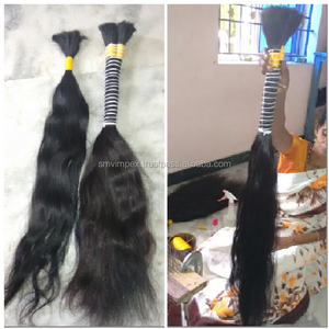 Venta caliente del sur de India. Precio de fábrica Mejor Calidad Remy Indian Bulk Cabello humano de la India.Unwefted RAW hair bulto de la India - Product Image 6