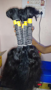 Cabello humano a granel de templo indio virgen, cabello humano indio virgen a granel, sin vapor y proceso químico - Product Image 5