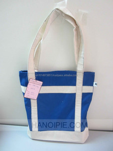 Vietnam sacs fourre-tout en toile de coton biologique faits à la main en gros sacs Shopper impression de logo personnalisé prix bon marché motif personnalisable - Product Image 1