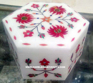 ที่ไม่ซ้ำหินอ่อนฝังกล่องเครื่องประดับ - Product Image 1