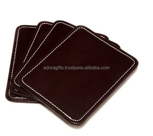 แผ่นรองแก้วและแผ่นรองแก้วหนังแท้ adora คุณภาพสูงดีไซน์หรูหราทันสมัยทนทาน - Product Image 1