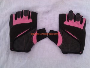 Guantes de Levantamiento de Pesas M.BAANI Rosados Personalizables Unisex de Medio Dedo con Cierre Rápido para Gimnasio y Ciclismo - Product Image 3