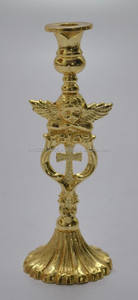 Bougeoir d'église en laiton Lanterne en métal élégante pour décor religieux et bocaux à bougies - Product Image 1