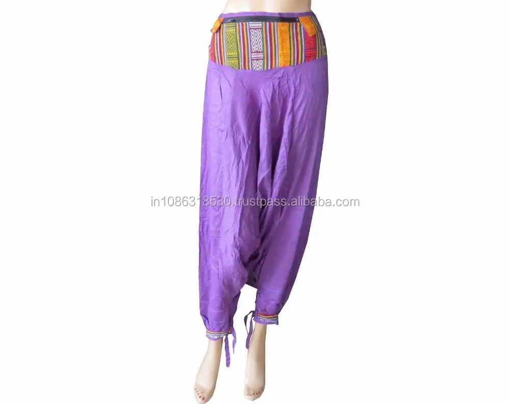 Indian Hippie Womens' Palazzo Gypsy Tribal Jumpsuit Beach Yoga Casual Boho Pants Money bag belt pants pant Unisex wholesale