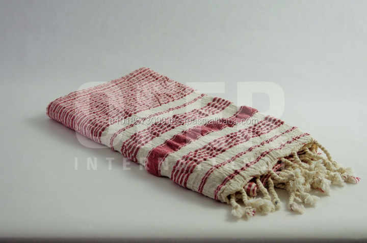 Twinkle Turkish Peshtemal Towel Fouta Hammam - Handmade - Crinkle Effect- Beige Natural Color Futah Muslin Turkey