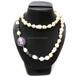 Lady Victoria 36 \ "conectores largos Barque perla collar con cuentas aleación boda fiesta compromiso regalo conectores de moda - Product Image 1