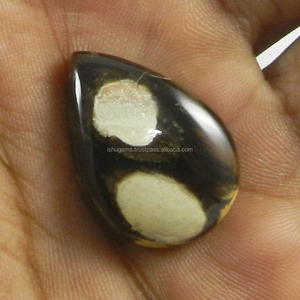 Meilleure pierre naturelle en jaspe de bois d'arachide, cabochon poire 19x27mm, 4,60 g, pierre précieuse pour bijoux - Product Image 3