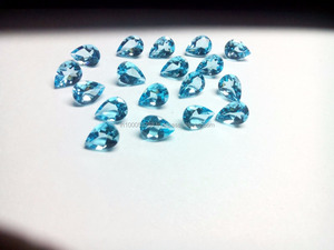 Pierre en verre synthétique traitée thermiquement, taille marquise, imitation topaze bleue, 5x7mm, 0,60 carat, certifiée AIGS, pour la fabrication de bijoux - Product Image 4