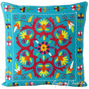ปลอกหมอนอิงโซฟาลายดอกไม้ปักลายศิลปะโบฮีเมียนสไตล์อินเดียขนาด16" - Product Image 4