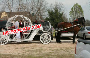 Carruaje de Cenicienta de color blanco para boda, de diseño bonito carruaje de Cenicienta, novedad - Product Image 5