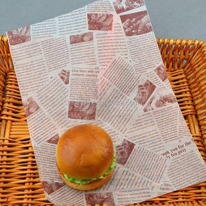 カスタム印刷された耐油性ファストフードトレイライナー紙/ファストフードパンバーガー包装紙 - Product Image 4