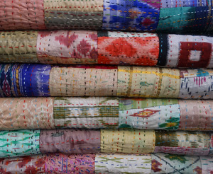 Seda Patola Patchwork Kantha Colcha Seda Kantha Manta - Product Image 3
