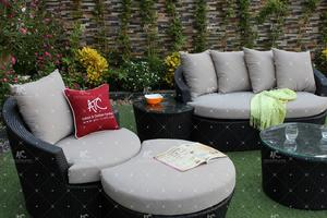 Ensemble de canapé en rotin et résine au Design élégant, pour le jardin en plein air ou le salon, décoration d'intérieur - Product Image 5