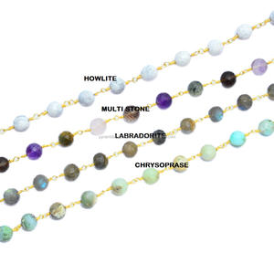 Collar de cuentas redondas de 7-8 mm chapado en oro Nanplanetsilver BC04, rosario de piedras semipreciosas para bodas, fiestas o regalos - Product Image 1