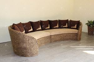 ชุดโซฟาเสน่ห์สานจากวัสดุธรรมชาติ-หวายผักตบชวาสำหรับใช้ในร่ม - Product Image 6