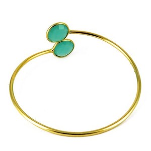 Brazaletes de Plata con Estilo Bohemio para Mujer, con Piedra de Calcedonia, Diseño de Joyería 2023 - Product Image 5