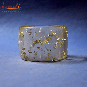 Pulseras de brillo ancho, brazaletes de resina acrílica, joyas de confeti personalizadas - Product Image 4