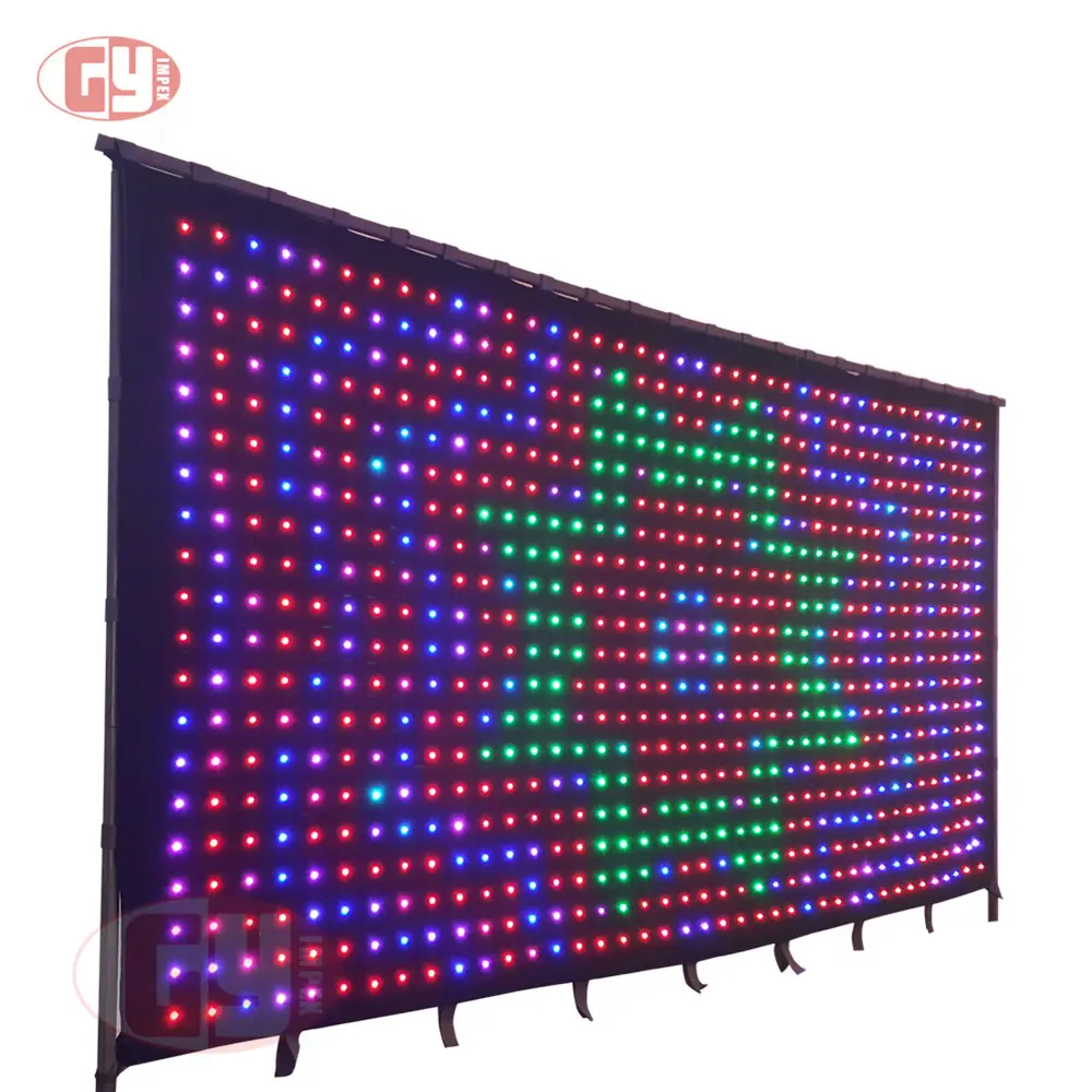 4m*6m P9cm PC Version hot sale led curtain video screen, led curtain display