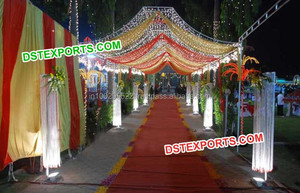 Pilares de Cristal Plateado de Metal para Boda, Columna de Latón para Pasarela de Boda India, Decoraciones de Boda - Product Image 6