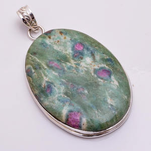 จี้เงินแท้925ขายส่งเครื่องประดับอัญมณีซูไซต์ทับทิมธรรมชาติทำด้วยมือสำหรับผู้หญิงเครื่องประดับชั้นดีสำหรับโอกาสเป็นของขวัญ - Product Image 1