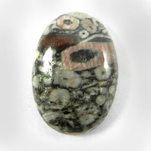 Alta calidad 29x20mm Natural Crinoid Blue Silver Oval Cabochon 33,5 Cts Piedra preciosa suelta para la fabricación de joyas Collar de plata azul - Product Image 2