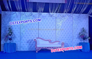 Leather Quilting Panel Wedding Stage White Crystal Fitted Leather Panels English Wedding Modern Leather Panels Wedding <b>Decor</b> - Product Image 3