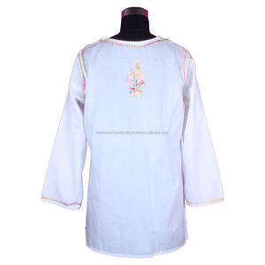 DR157 Stylish Lucknow Chicken <b>Kurta</b> / Tunics Size <b>S</b>, M, L, XL, XXL Cotton Chikankari Shirt Tunic <b>Women</b> Wear Embroidery Casual - Product Image 2