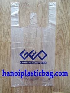 LDPE transparent T-shirt bag degadable for grocery - Product Image 2