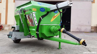 SAYGINLAR NOUVEAU Mélangeur d'aliments horizontal de haute qualité 3m³ pour tracteur électrique ou à prise de force (PTO) avec vis sans fin et roulement 380V Vert