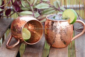 Taza de cobre grueso puro 100%, taza de mula de Moscú martillada con barril, taza para beber agua con mango remachado auténtico y fuerte - Product Image 4