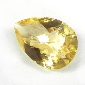 Pierre précieuse de Quartz Citrine dorée naturelle de haute qualité 13X18mm damier de poire coupe 7.5 Cts forme d'émeraude jaune pierres précieuses en vrac IG3120 - Product Image 2