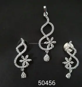 American Diamond Pendant Set Hersteller und Großhändler in Indien UK & USA Großhandel Mode Indien 50456