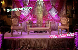 Escenario DE BODA asiático con marcos de fondo ovalados, decoración de escenario de boda inglesa, conjunto de escenario de recepción de boda de estilo victoriano, venta de EE. UU. - Product Image 2