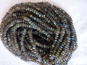 Labradorite à facettes en forme de rondelle pierres de guérison brins de perles pour la fabrication de bijoux perles de pierres précieuses - Product Image 3
