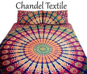 Funda de edredón indio con mandala, juego de sábanas dobles, 2 fundas de almohada, ropa de cama bohemia de calidad para decoración del hogar, edredón Hippie de Hotel - Product Image 2