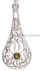 Pendiente de Plata de Ley 925 con piedra preciosa de cuarzo amatista verde, joyería de moda, regalo para ella, fabricantes, proveedores - Product Image 2