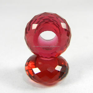 Cuentas de cuarzo rosa Hydro, 14x8x5mm, facetadas, redondas, con agujero grande, para fabricación de joyas - Product Image 3