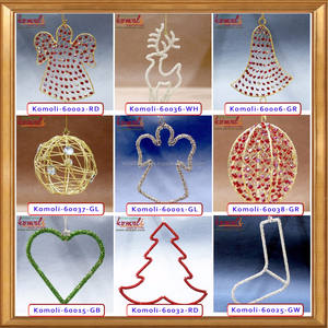 Décoration de noël faite à la main, décoration suspendue, fil d'art, ornements perlés - Product Image 3