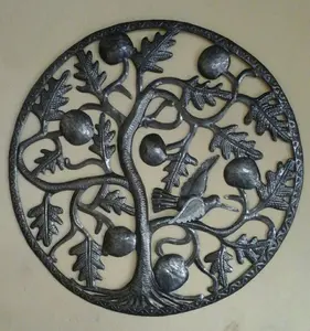 Tree of Life with Fruits and Birds Gifts From Haiti Metal Paintings Haiti For Kids Shopping In Haiti Haitian Wall Art