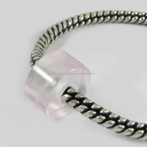 14x8x5mm smooth tyre beads - Rose chalcedony - Gemstone big hole beads - european beads for <b>bracelet</b> - IG0126 - Product Image 1